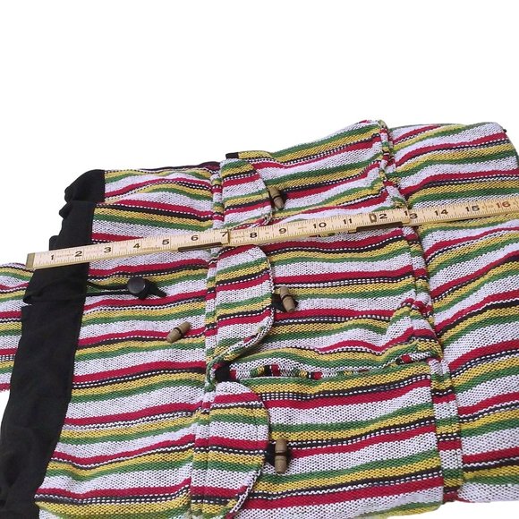 Vintage 90s Om Sai Ram Craft Nepal Backpack Boho Tapestry Tote Utility Travel - Picture 9 of 13